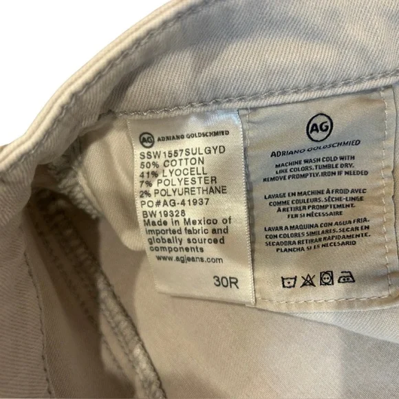 AG Adriano Goldschmied The Prima Cigarette Crop Jeans | Stone Grey | Size 30R - Picture 7 of 7